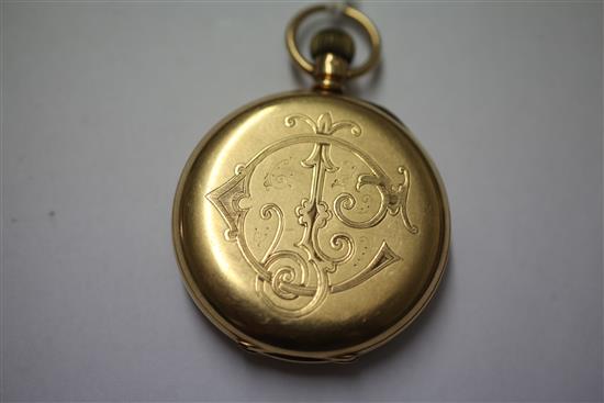 An Edwardian 18ct gold keyless lever pocket watch by Lancashire Watch Co Ltd, Prescot, England,